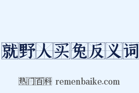 就野人买兔反义词是什么意思的图片